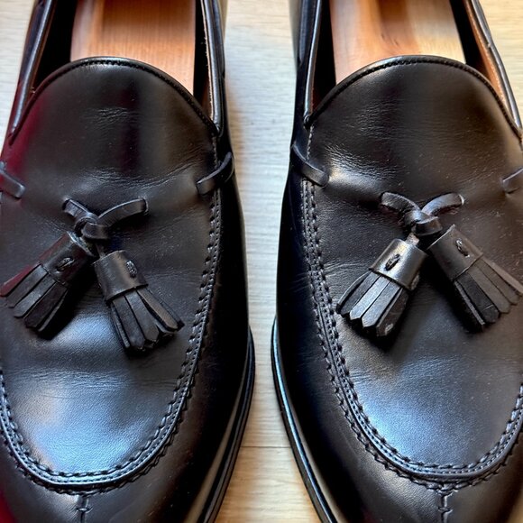 Carmina Shoemakers Black Tassel Leather Loafers 734 Size UK 7.5 EEE / U.S 8.5 main image 5